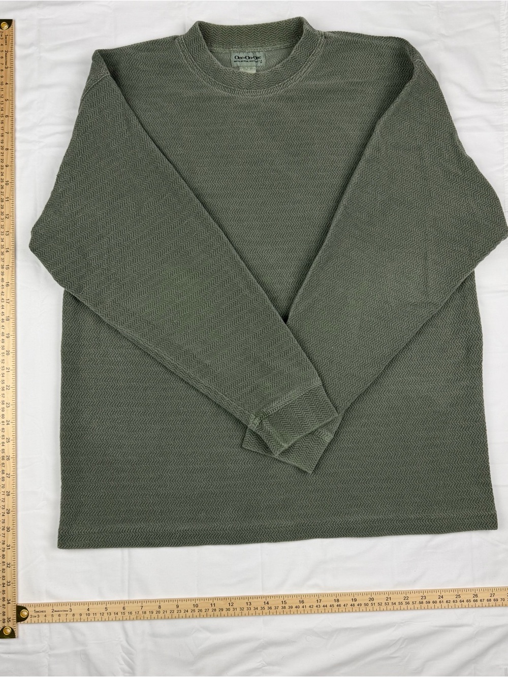 Orvis Olive Green Long Sleeve Crewneck Knit Tee